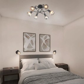 Fekete mennyezeti lámpa üveg búrával Tarifa – Trio