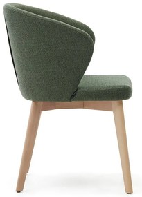 Sötétzöld kárpitozott étkezőfotel Darice – Kave Home