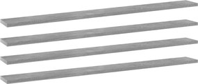 vidaXL 4 db betonszürke szerelt fa könyvespolc 100 x 10 x 1,5 cm