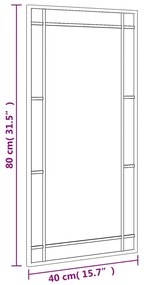 fekete téglalap alakú vas fali tükör 40 x 80 cm