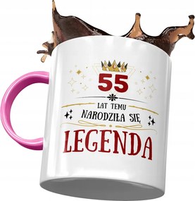 Rózsaszín Bögre Születésnapra 55 55-es 55-ös Ajándék Nyomtatott Fotóval