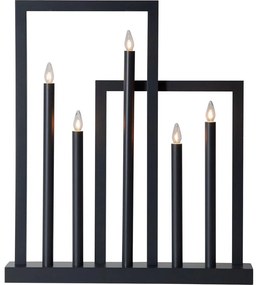 Eglo 410952 - Karácsonyi gyertyatartó FRAME 5xE10/3W/230V fekete