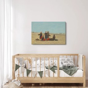 Kép - Eugène Boudin, Women on the Beach at Berck, reprodukciók (90x60 cm)