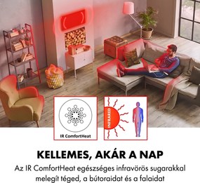 Klarstein HeatPal Marble Blackline, Infravörös hősugárzó, 1300 W, márvány, alumínium