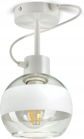 Mennyezeti Függő Lámpa Csillár Fehér Üveg Gömb Fehér Belt ZR1 Led E27