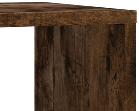 füstös tölgy színű szerelt fa kisasztal kerekekkel 50x30x55 cm