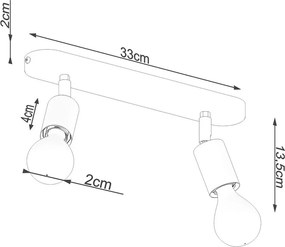 Fekete fém mennyezeti lámpa ø 6 cm Brando – Sollux