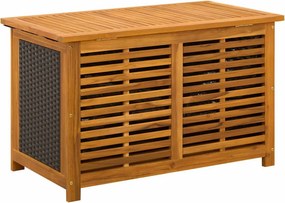 vidaXL Kerti Tároló Doboz 185 L Tömör Akácfa 90 x 50 x 56 cm Fekete