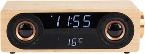 Ébresztőóra, asztali óra világos barna rádióval konyhába, hálószobába Classic