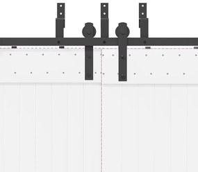 fekete acél tolóajtó fémszerelék készlet 200 cm