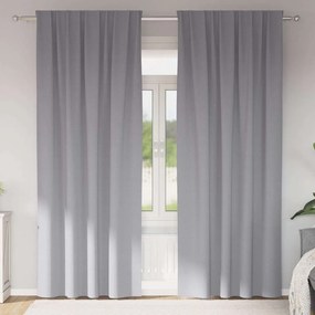 Függönyök függönyökkel 2 pcs Világosszürke 260x140cm Poliészter