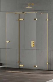 New Trendy Eventa Gold Shine zuhanykabin 120x90 cm négyszögletes arany fényes/átlátszó üveg EXK-4813