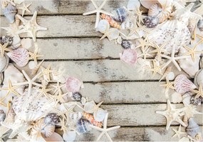 Fotótapéta Kagylók a homokban nyár vinil strand dekoráció 368x254 kollekció +ragasztó