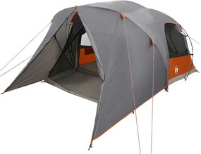 vidaXL Dóm sátor 4 személyes Szürke és narancs 455 x 252 x 178 cm