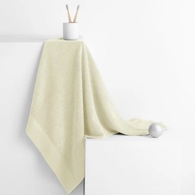 Krémszínű frottír pamut törölköző és fürdőlepedő készlet 6 db-os Amari – Restilo