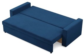 Zeus kanapéágy, bársony, hab töltet, egyenes kartámasz, kék