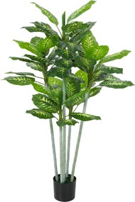HOMCOM műnövény Calathea, 150 cm, cement kaspóval — beltéri | Aosom