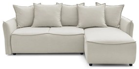 Krémszínű kinyitható sarokkanapé (jobb oldali) Leon – Bobochic Paris