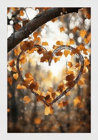 Poszter Keret Fa Dekoráció Természet Fa Ősz Levelek Szív 40x60