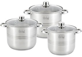 RCK Rozsdamentes edénykészlet / fazék szett üvegfedővel ~5/7/9 liter 10269