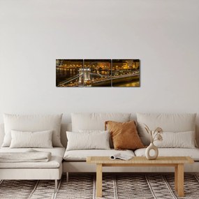 Éjszakai város képe (órával) (90x30 cm)
