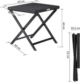 Deuba Rattan összecsukható szék Rome 3 az 1-ben - fekete