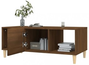 barna tölgyszínű szerelt fa dohányzóasztal 102 x 50 x 40 cm