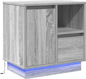 vidaXL Éjjeliszekrény fiókkal Szürke 50 x 34,5 x 50 cm Faanyag