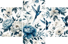 Kép - Kolibrikok virágokkal (90x60 cm)