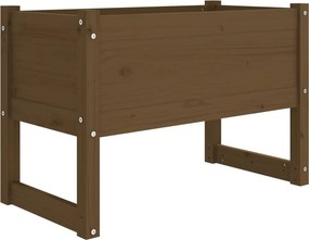 vidaXL mézbarna tömör fenyőfa növénytartó 78x40x52 cm