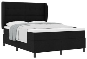 Boxspring Ágy Matraccal Fekete színben, 140x200 cm Szövet