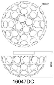 Globo 16047DC - Mennyezeti lámpa VIRINA 10xG9/7W/230V fényezett króm átm. 39 cm