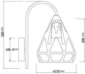 Globo 15889W - Fali lámpa HASSAN 1xE27/40W/230V