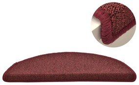 15 db lépcsőszőnyeg 56 x 17 x 3 cm bordó félkör alakú
