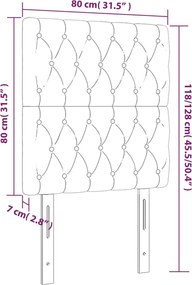 bézs színű szövet fejtámla 80x7x118/128 cm