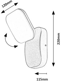 Rabalux 77057 - LED Kültéri fali lámpa ODIEL LED/12W/230V IP44 fekete