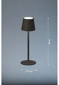 Fekete LED szabályozható-mozgásérzékelős asztali lámpa fém búrával (magasság 38 cm) Tropea – Fischer &amp; Honsel