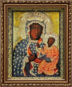 Vászonkép 29x24 Szűz Mária Arany Díszített Keret