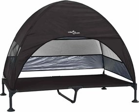 vidaXL Felemelkedett kutyafekhely Fekete 127 x 81 x 108 cm