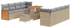 Kerti Kanapé Szett 11 pcs Bézs 90 x 55 x 71 cm polirattan
