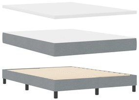 Box Spring Ágy Mattal és LED Fénnyel Szürke 140x190 cm Szövet