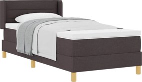 vidaXL Boxrugós ágy matracmal Sötét Barna 200 x 100 cm Poliészter