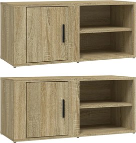 vidaXL 2 db sonoma tölgy színű szerelt fa TV-szekrény 80x31,5x36 cm