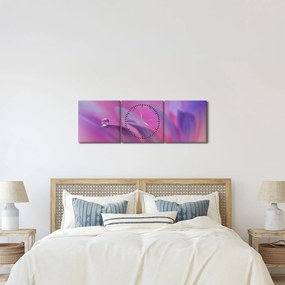 Kép - Csepp a virágon (órával) (90x30 cm)