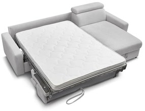 Világosszürke kinyitható sarokkanapé (variálható) Monaco – Bobochic Paris