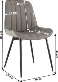 Szék, ekobőr világosszürke/fekete, HAZAL