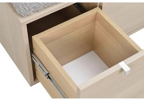 Szürke-natúr színű ülőkés cipőtartó tölgyfa dekorral Confetti – Rowico