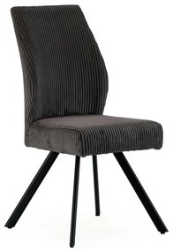 Sötétszürke kordbársony étkezőszék szett 2 db-os Anibal – Marckeric