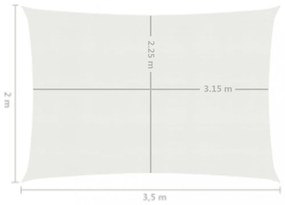 fehér HDPE napvitorla 160 g/m² 2 x 3,5 m