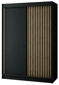 Ruhásszekrény 150 cm Ladonna (matt fekete). 1045676